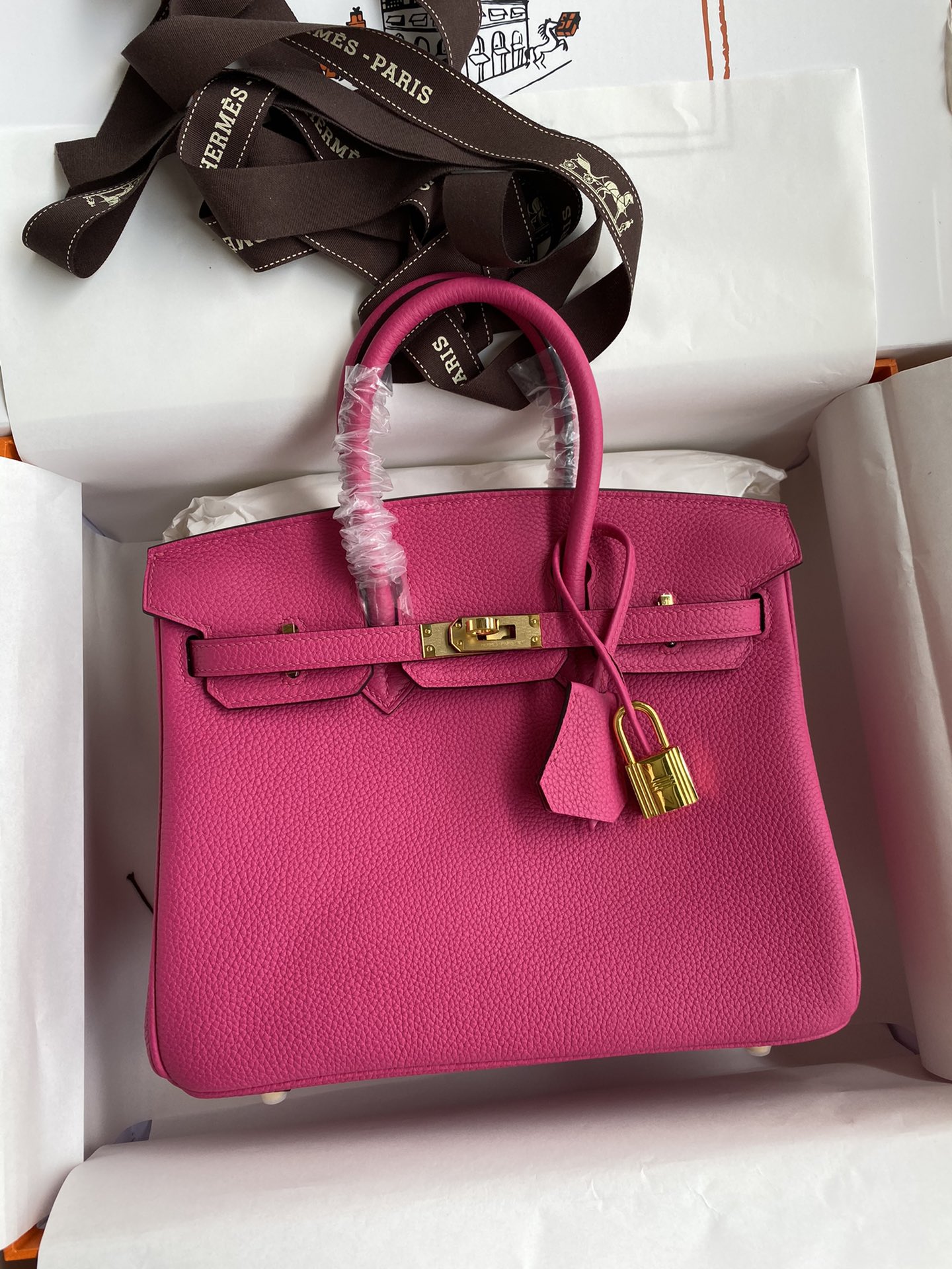 Hermes Birkin 25CM Togo Leather Handbag Rose Pink